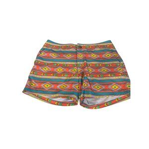 Chubbies Mens Tribal Print Swim Trunks Size S With Elastic Waistband & Mesh Lini